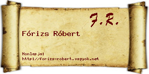 Fórizs Róbert névjegykártya