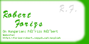 robert forizs business card